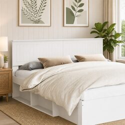 Modern Minimalist White Engineered Wood Headboard