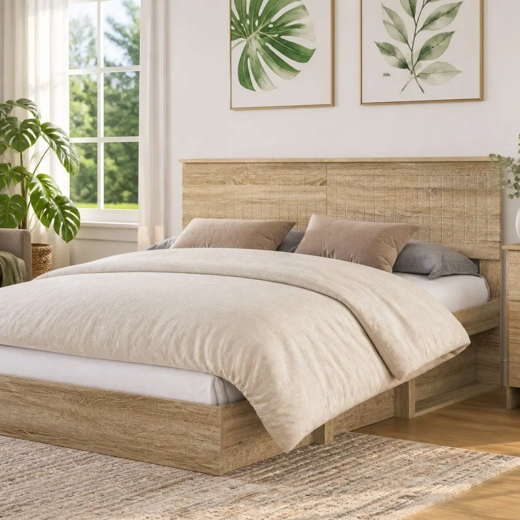 Minimalist Headboard in Brown Sonoma Oak