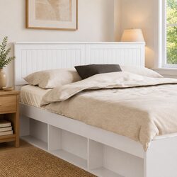 Modern White Engineered Wood Headboard for Cozy Bedrooms
