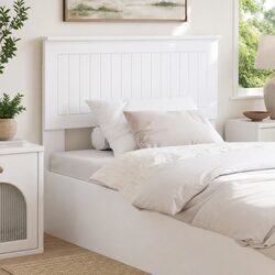 White Engineered Wood Headboard for Bedrooms