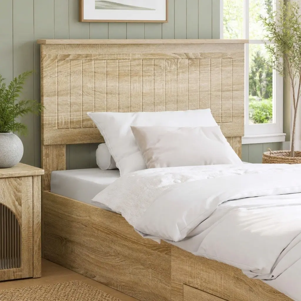 Headboard Brown Modern Minimalist Rectangular Engineered Wood