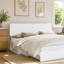 White Engineered Wood Headboard for Cozy Bedrooms
