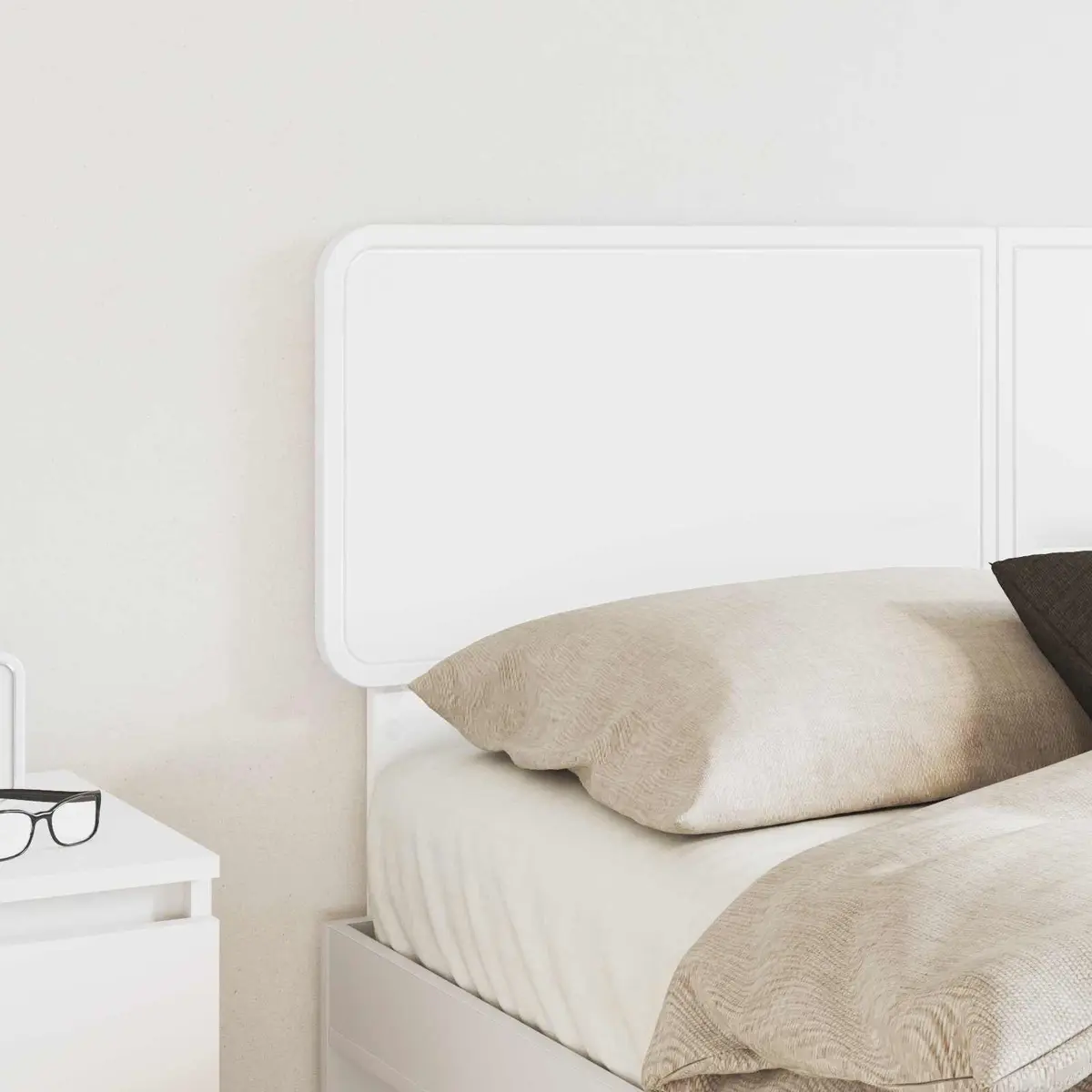 Minimalist White Engineered Wood Headboard