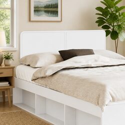 Modern White Engineered Wood Headboard for Cozy Bedrooms
