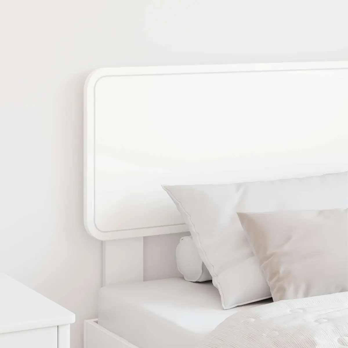 Minimalist Modern Headboard White Engineered Wood Bedroom Furniture