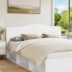 White Engineered Wood Headboard for Cozy Bedrooms