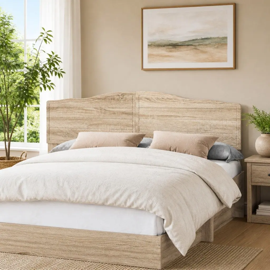 Headboard Sonoma Oak Engineered Wood Modern Bedroom Furniture Brown Rectangular