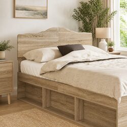 Brown Engineered Wood Rectangular Headboard