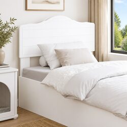 Contemporary White Engineered Wood Headboard
