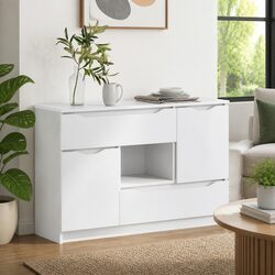Modern White Sideboard for Living Room and Dining Areas