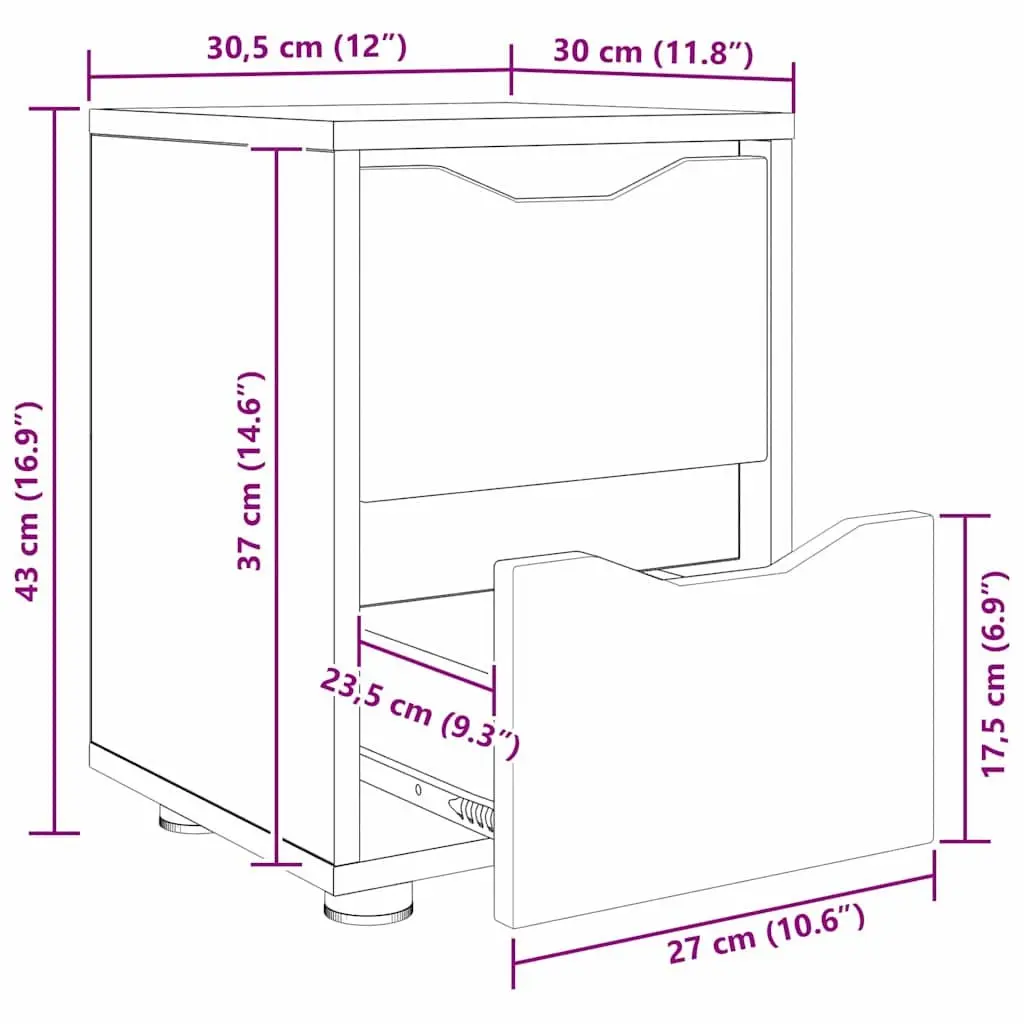 White Bedside Table with Storage Drawer