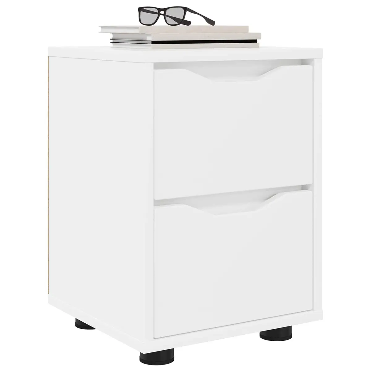 White Bedside Table with Storage Drawer