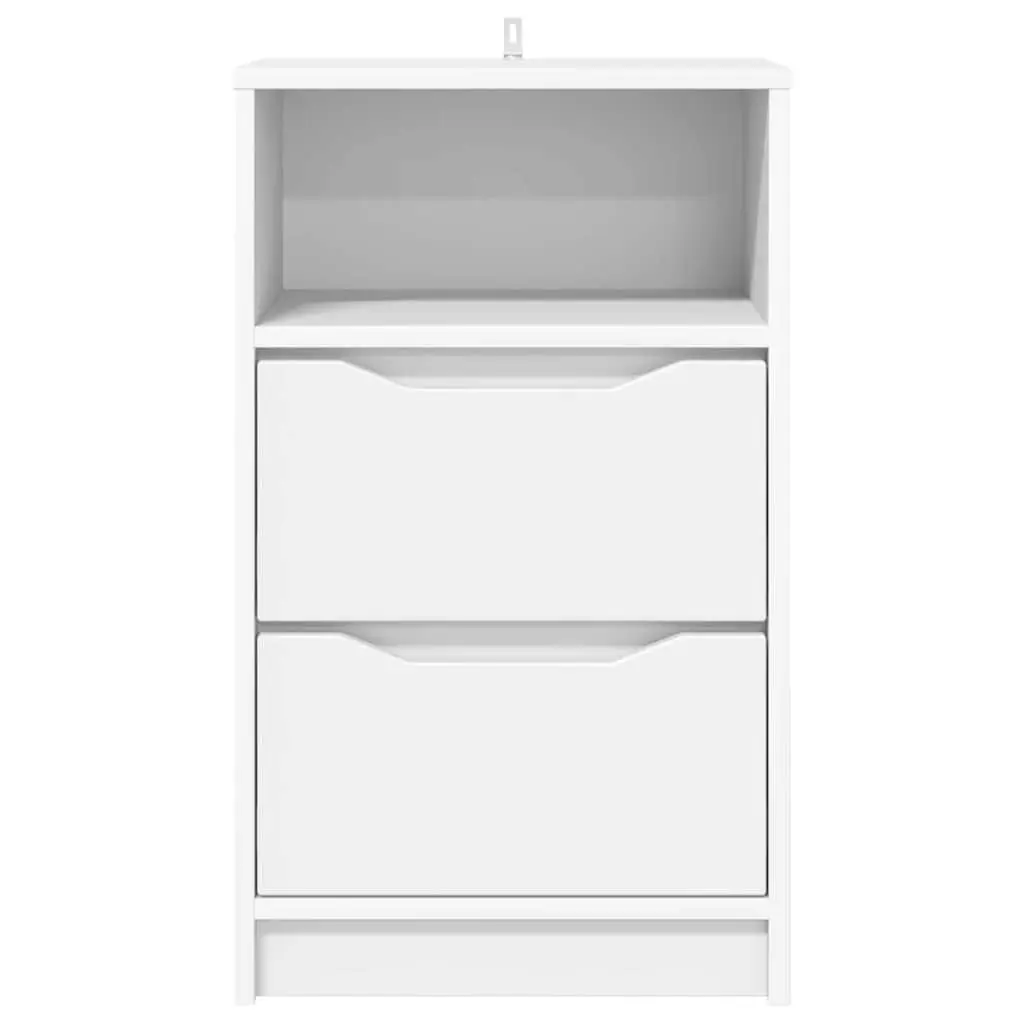Bedside Table 2 pcs White 40 x 30 x 46 cm Storage Nightstand Engineered Wood
