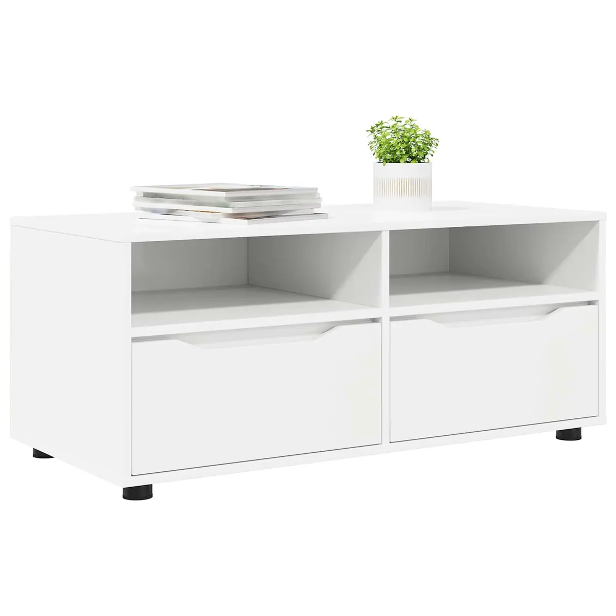 TV Cabinet White Modern 100cm Engineered Wood