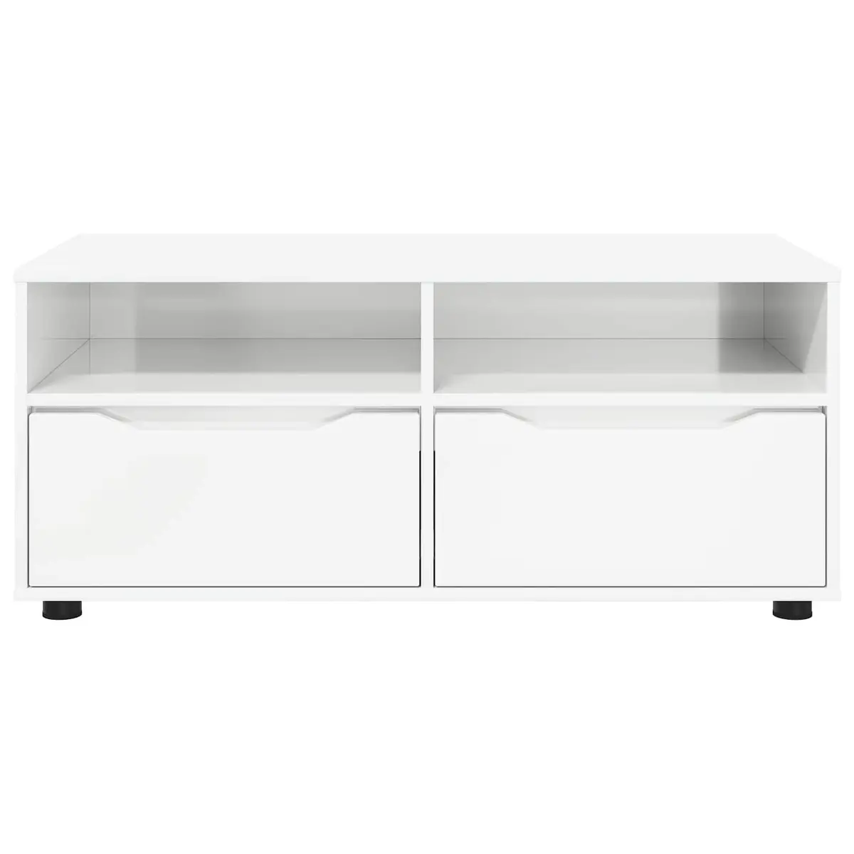 TV Cabinet High Gloss White Modern Rectangular Engineered Wood