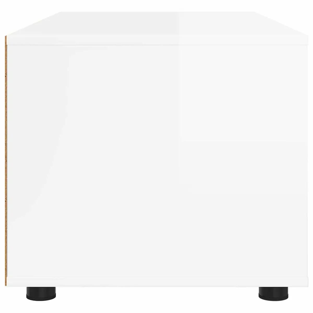 TV Cabinet High Gloss White Modern Rectangular Engineered Wood