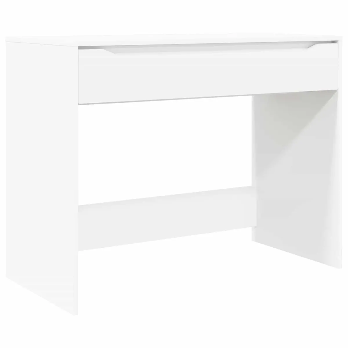 Engineered Wood Desk White Rectangular with Drawer Home Office Study