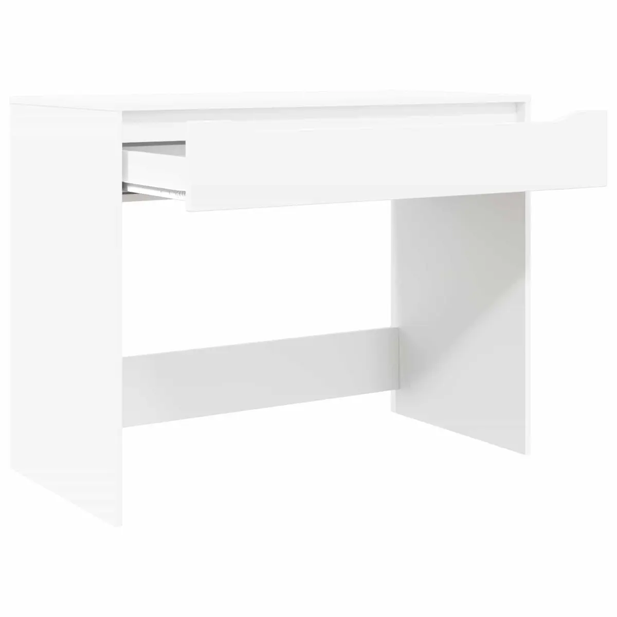 Engineered Wood Desk White Rectangular with Drawer Home Office Study