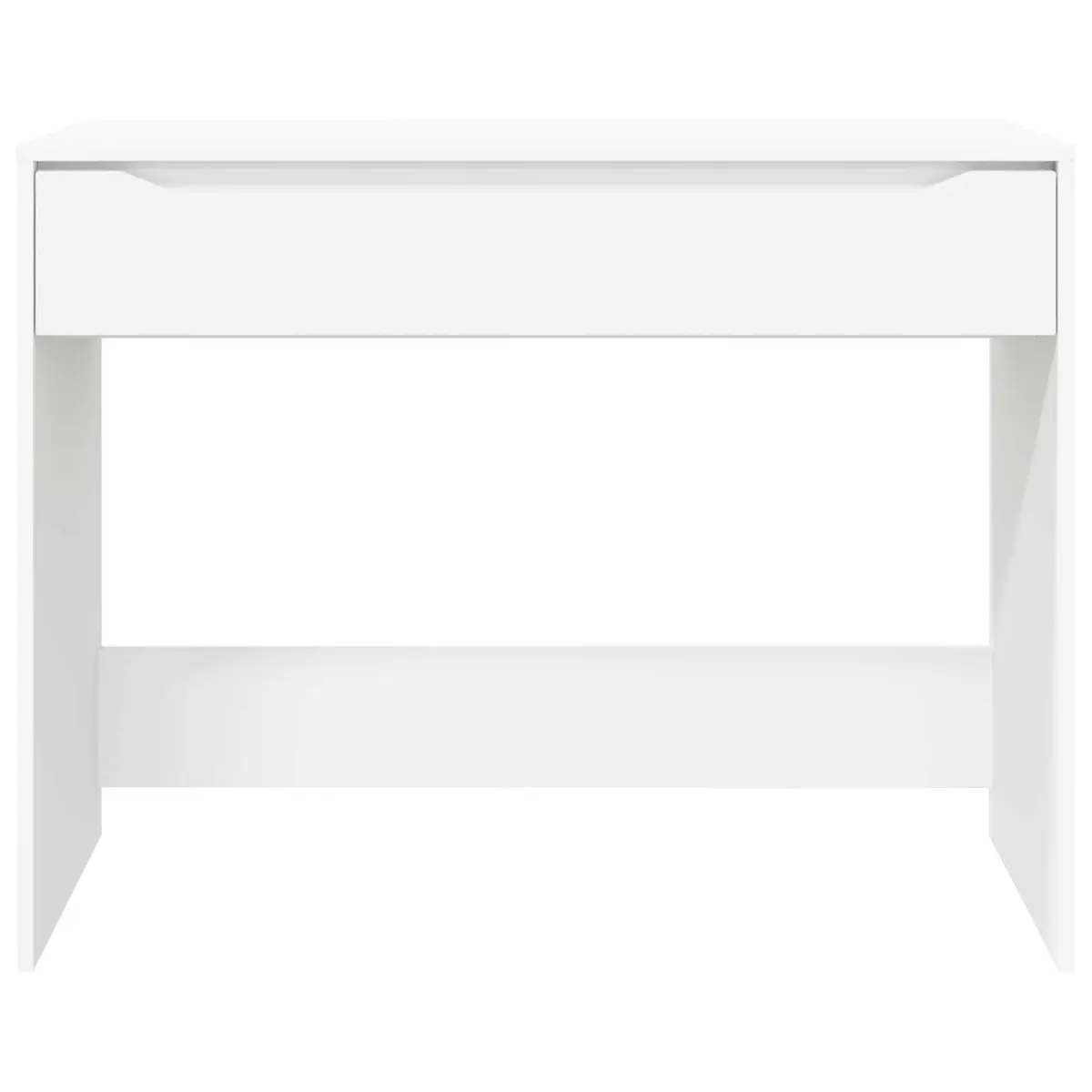 Engineered Wood Desk White Rectangular with Drawer Home Office Study