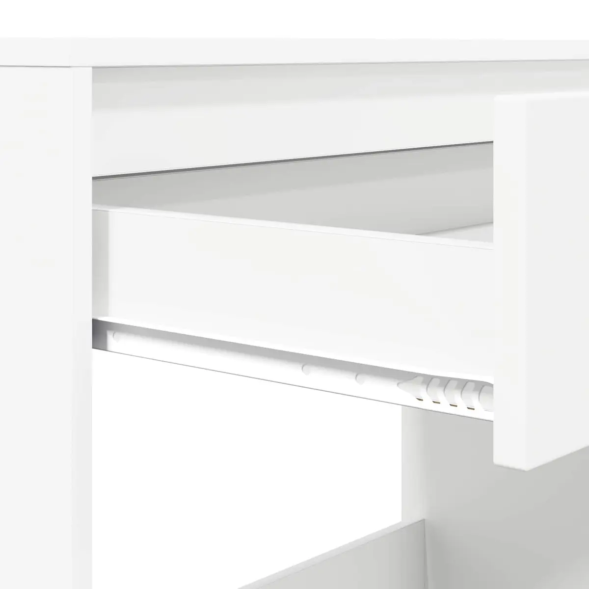 Engineered Wood Desk White Rectangular with Drawer Home Office Study