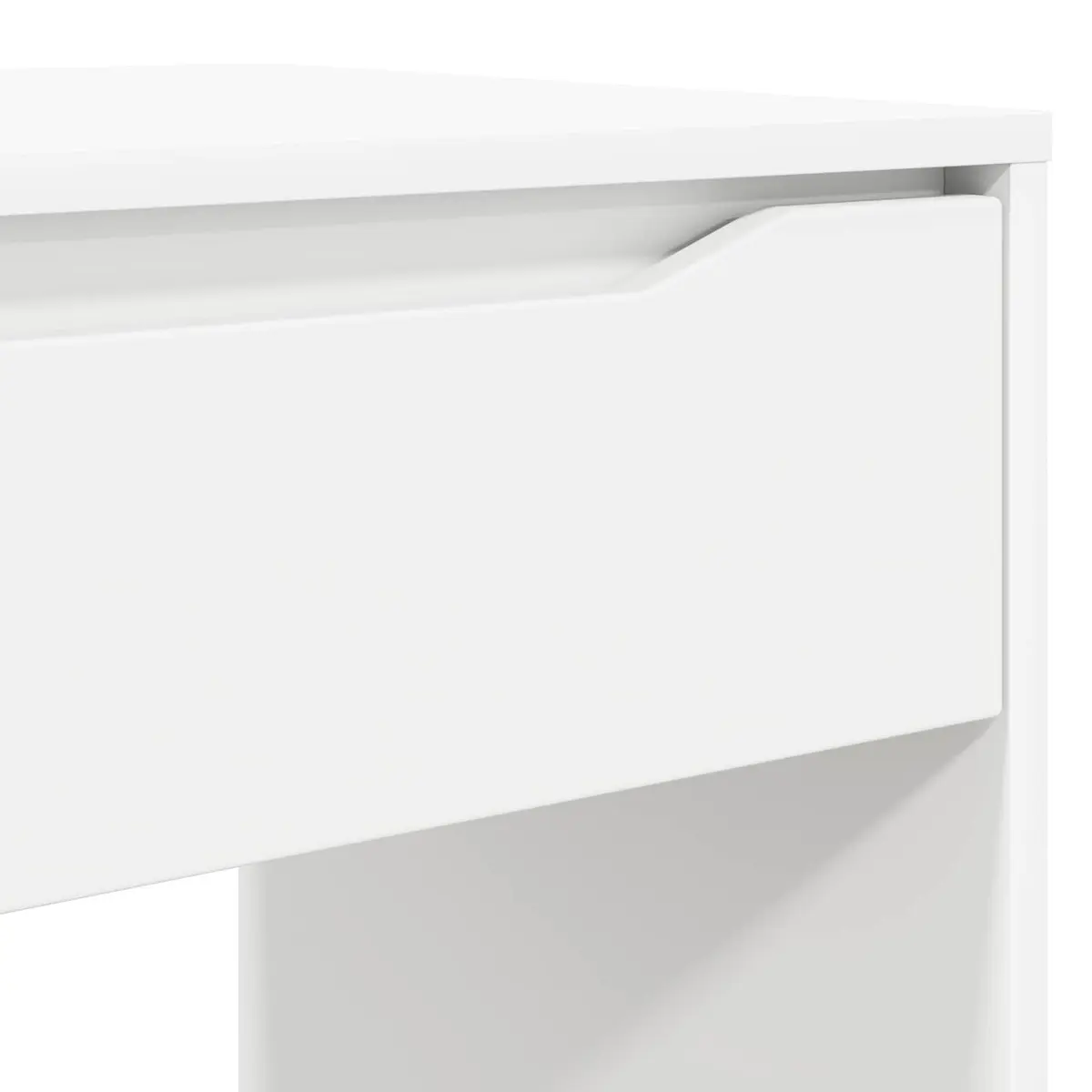 Engineered Wood Desk White Rectangular with Drawer Home Office Study