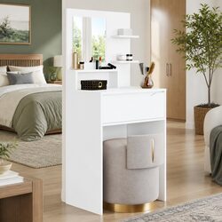 White Modern Dressing Table with Drawer for Bedrooms