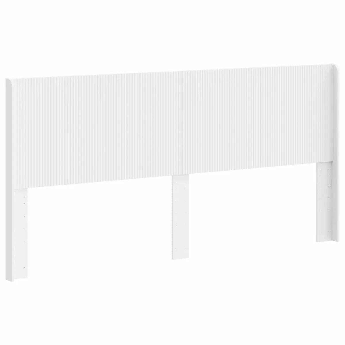 White Engineered Wood Headboard with Vertical Slats