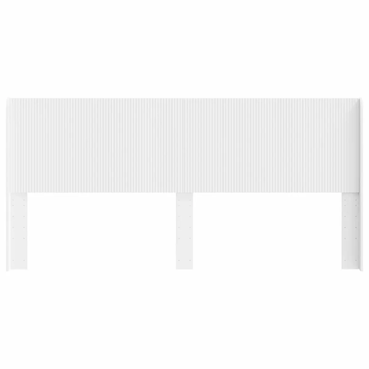 White Engineered Wood Headboard with Vertical Slats