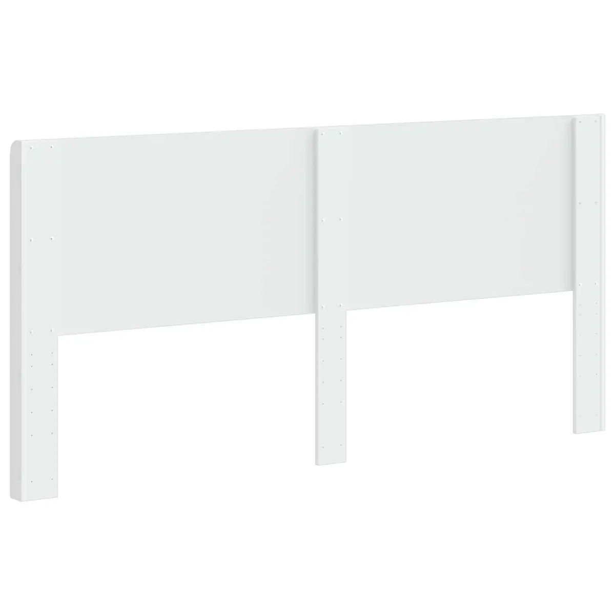 White Engineered Wood Headboard with Vertical Slats