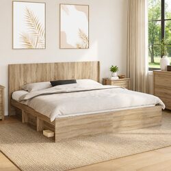 Brown Engineered Wood Vertical Slat Headboard