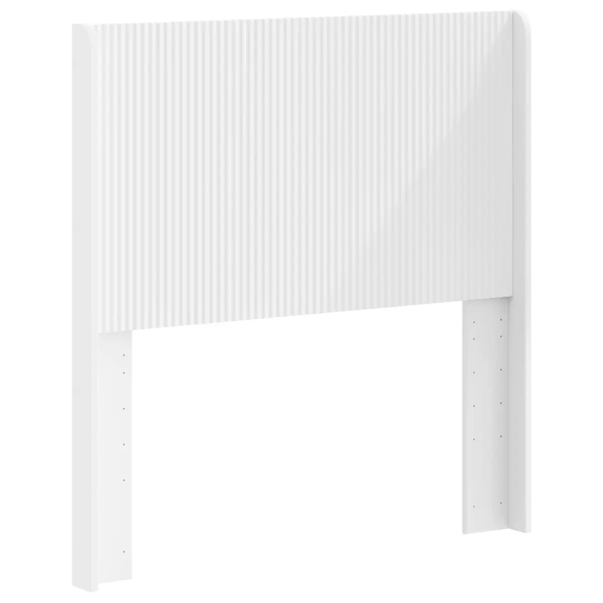 White Vertical Slat Engineered Wood Headboard for Beds