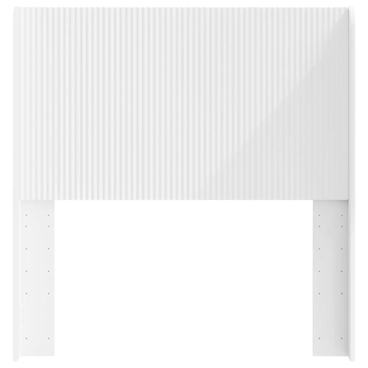 White Vertical Slat Engineered Wood Headboard for Beds