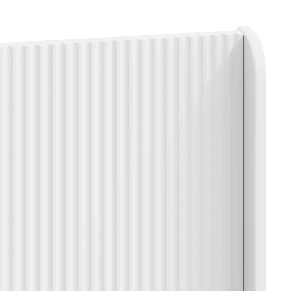 White Vertical Slat Engineered Wood Headboard for Beds