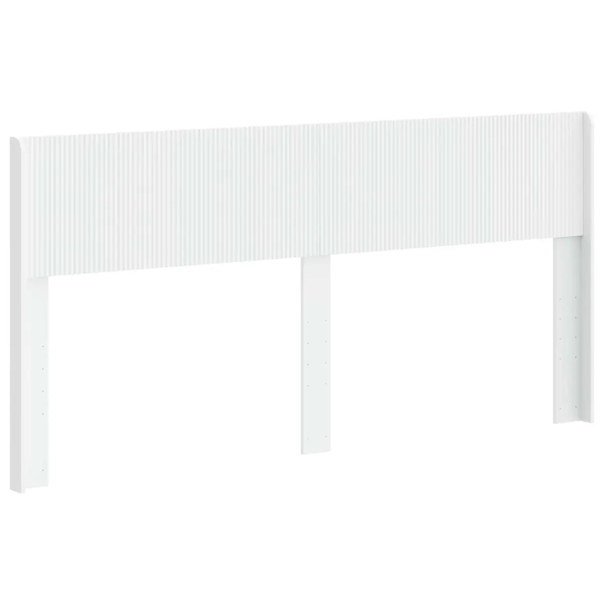 White Engineered Wood Headboard with Vertical Slats