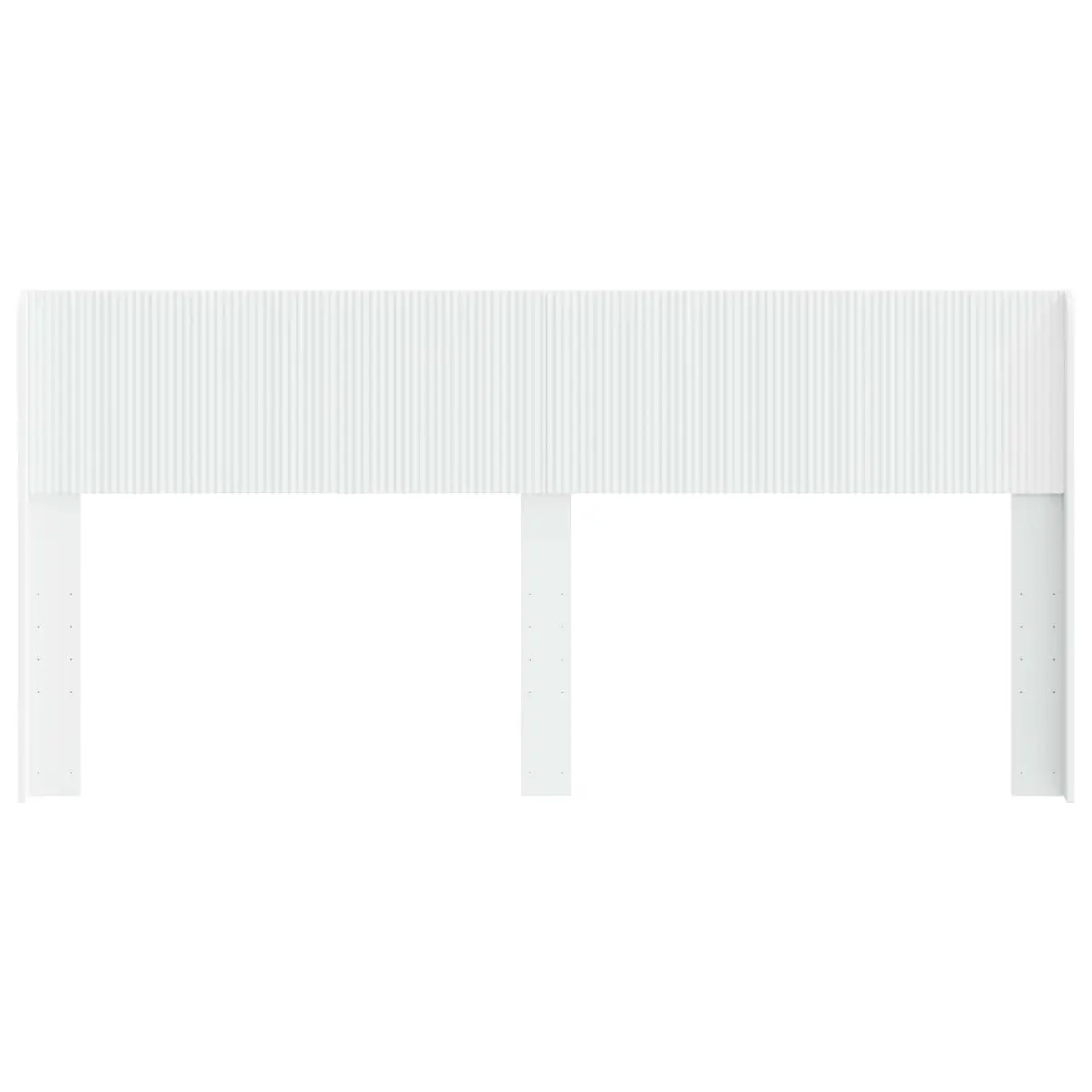 White Engineered Wood Headboard with Vertical Slats
