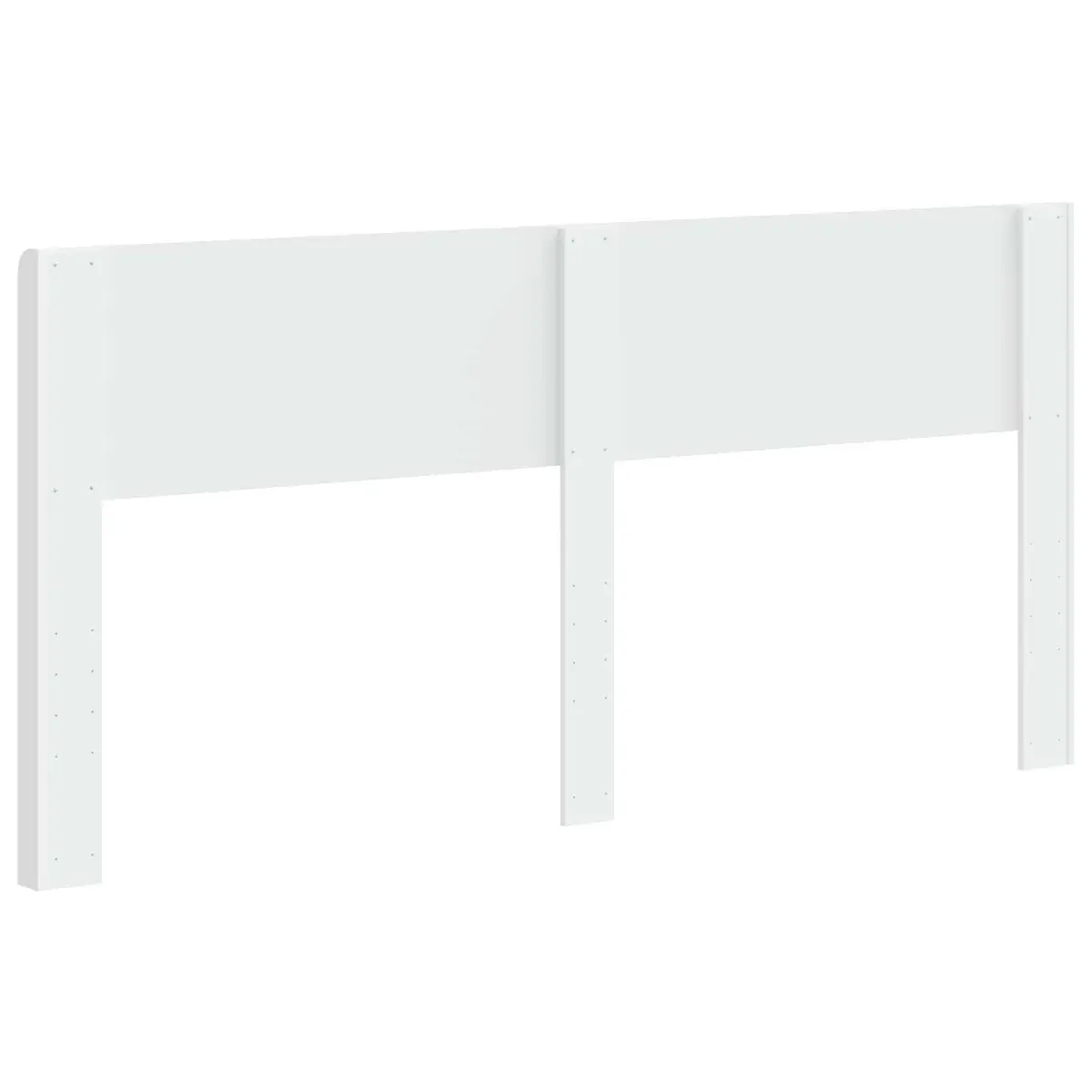 White Engineered Wood Headboard with Vertical Slats