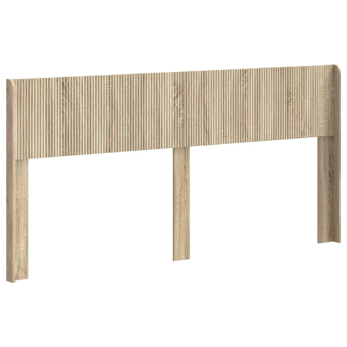 Brown Engineered Wood Headboard with Vertical Slats