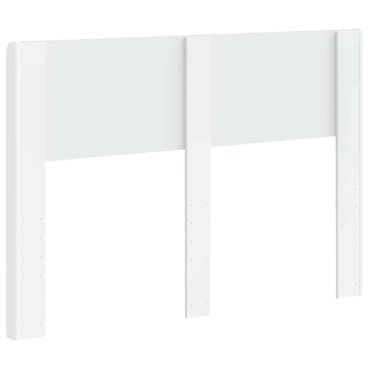 White Engineered Wood Headboard with Vertical Slats
