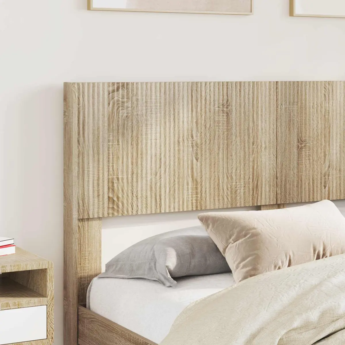 Sonoma Oak Brown Engineered Wood Headboard with Slats