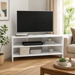 Modern White Corner TV Cabinet for Cozy Living Rooms