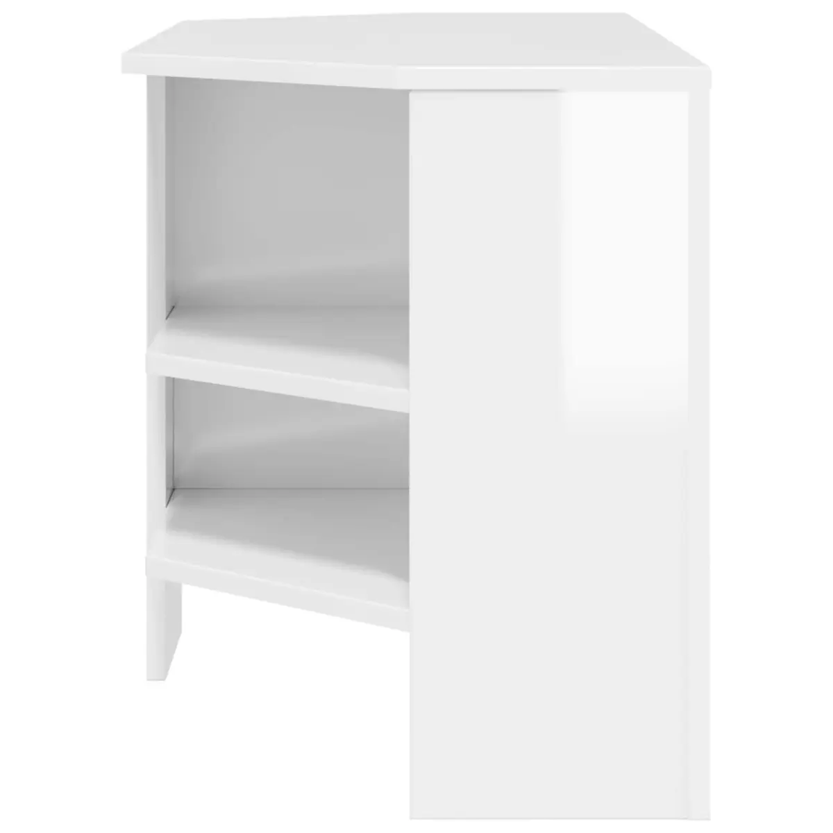 Corner TV Cabinet High Gloss White Modern Living Room Media Unit Storage Shelves
