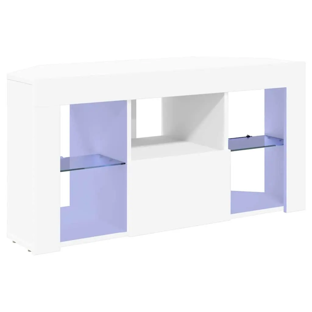 White Corner LED TV Cabinet for Living Room