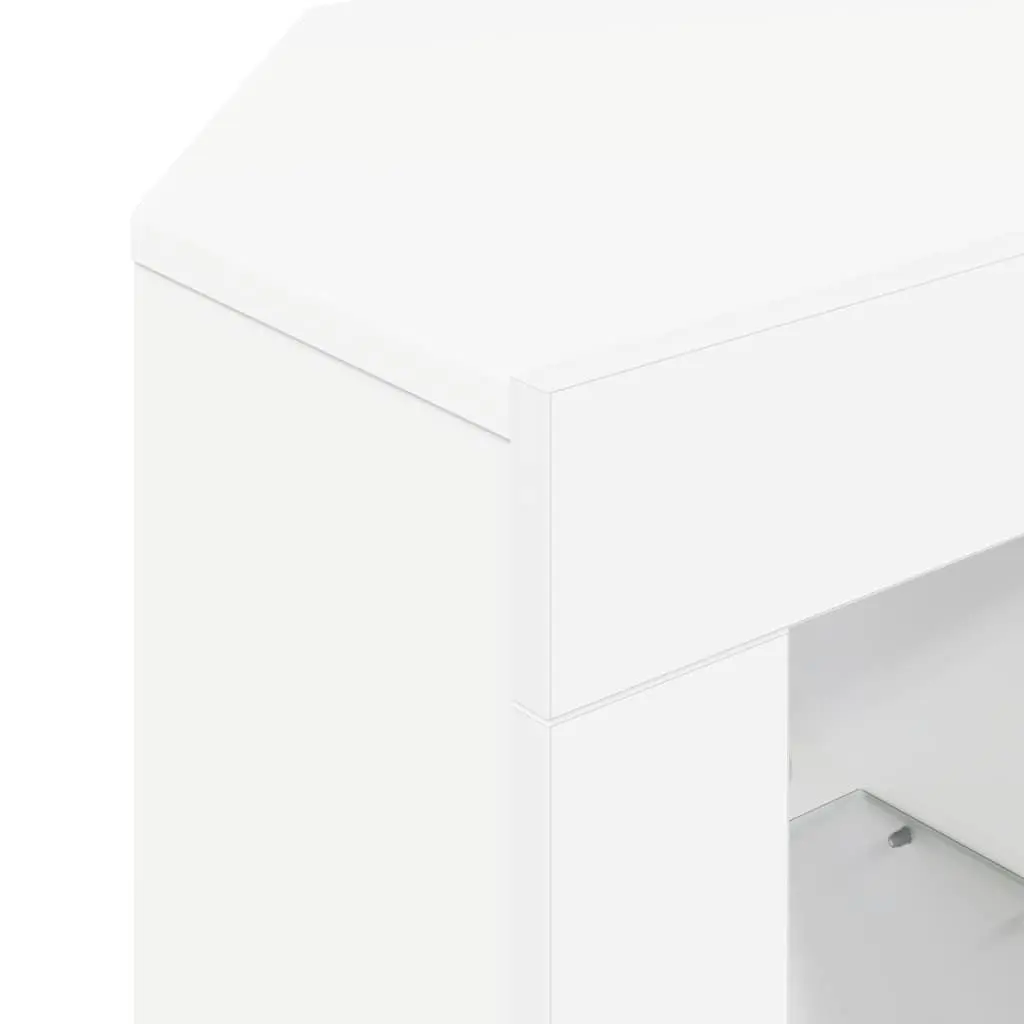 White Corner LED TV Cabinet for Living Room