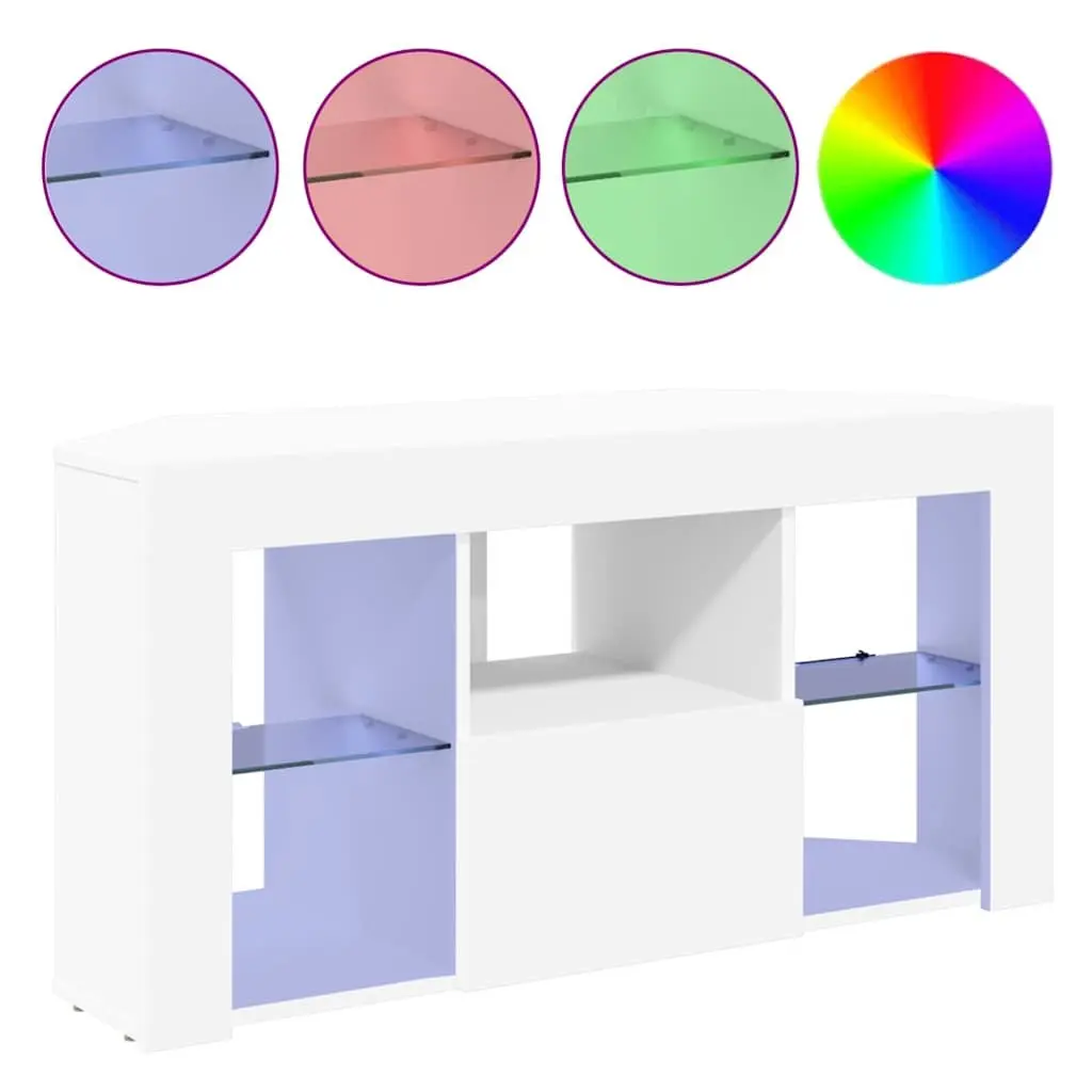 White Corner LED TV Cabinet for Living Room
