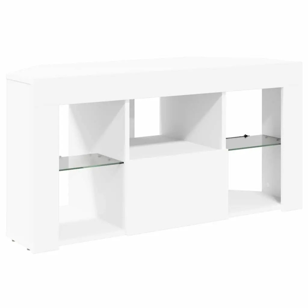 White Corner LED TV Cabinet for Living Room