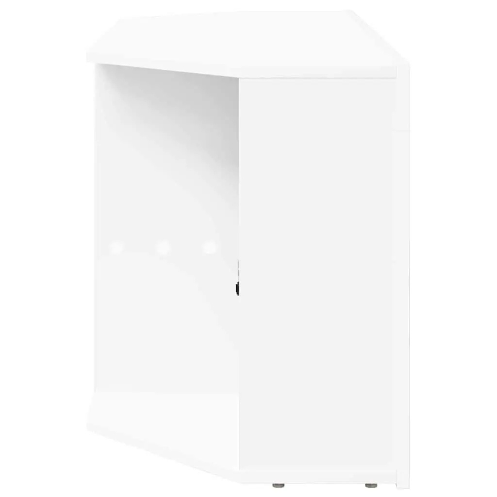 White Corner LED TV Cabinet for Living Room