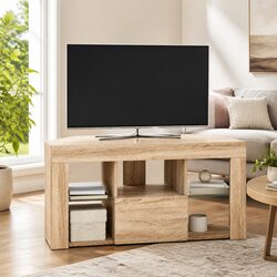 Grey Wall-Mounted Corner LED TV Cabinet for Modern Living