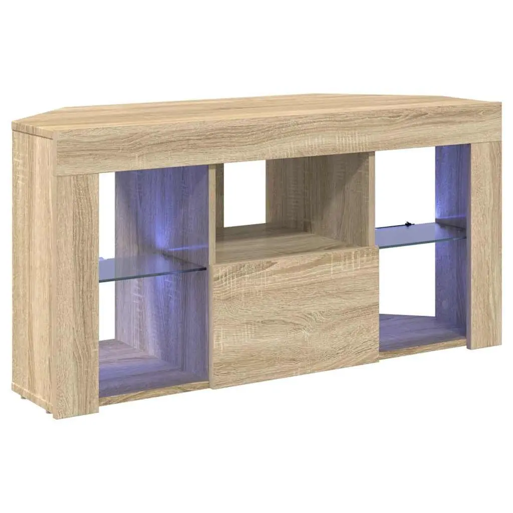 Corner LED TV Cabinet Wall-mounted Modern Furniture Storage Display Unit Grey