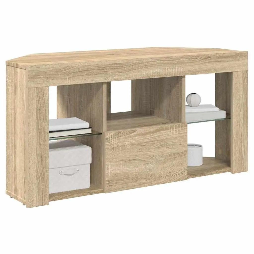 Corner LED TV Cabinet Wall-mounted Modern Furniture Storage Display Unit Grey