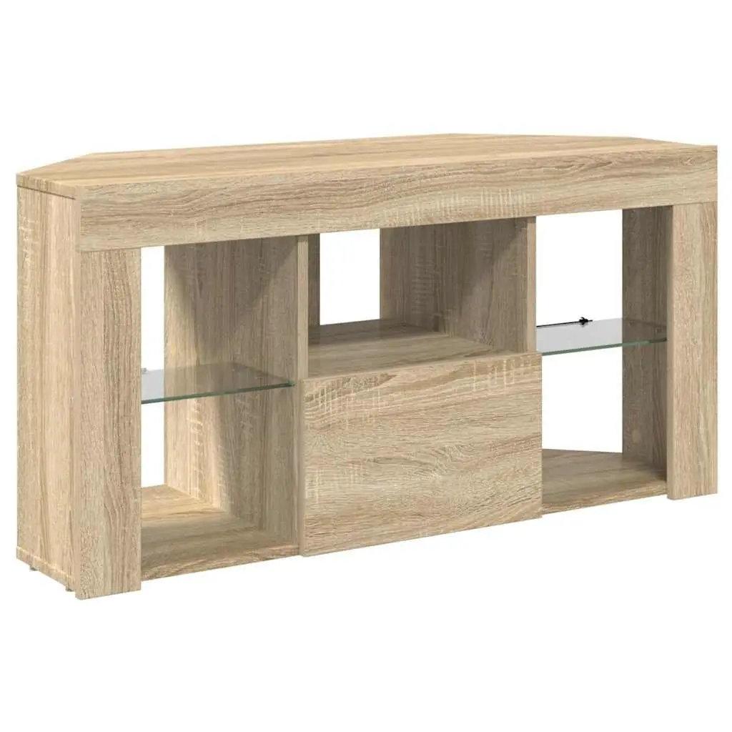 Corner LED TV Cabinet Wall-mounted Modern Furniture Storage Display Unit Grey